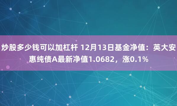 炒股多少钱可以加杠杆 12月13日基金净值：英大安惠纯债A最新净值1.0682，涨0.1%