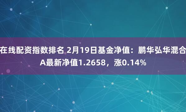 在线配资指数排名 2月19日基金净值：鹏华弘华混合A最新净值1.2658，涨0.14%